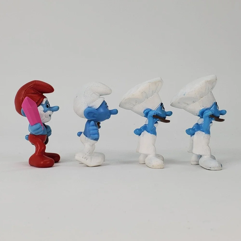 McDonalds Smurfs 2 Toy Figures Set of 4 Papa Vanity Chef‎ 2013 Peyo Happy Meal